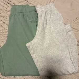 Hollister Green and Light Gray Joggers